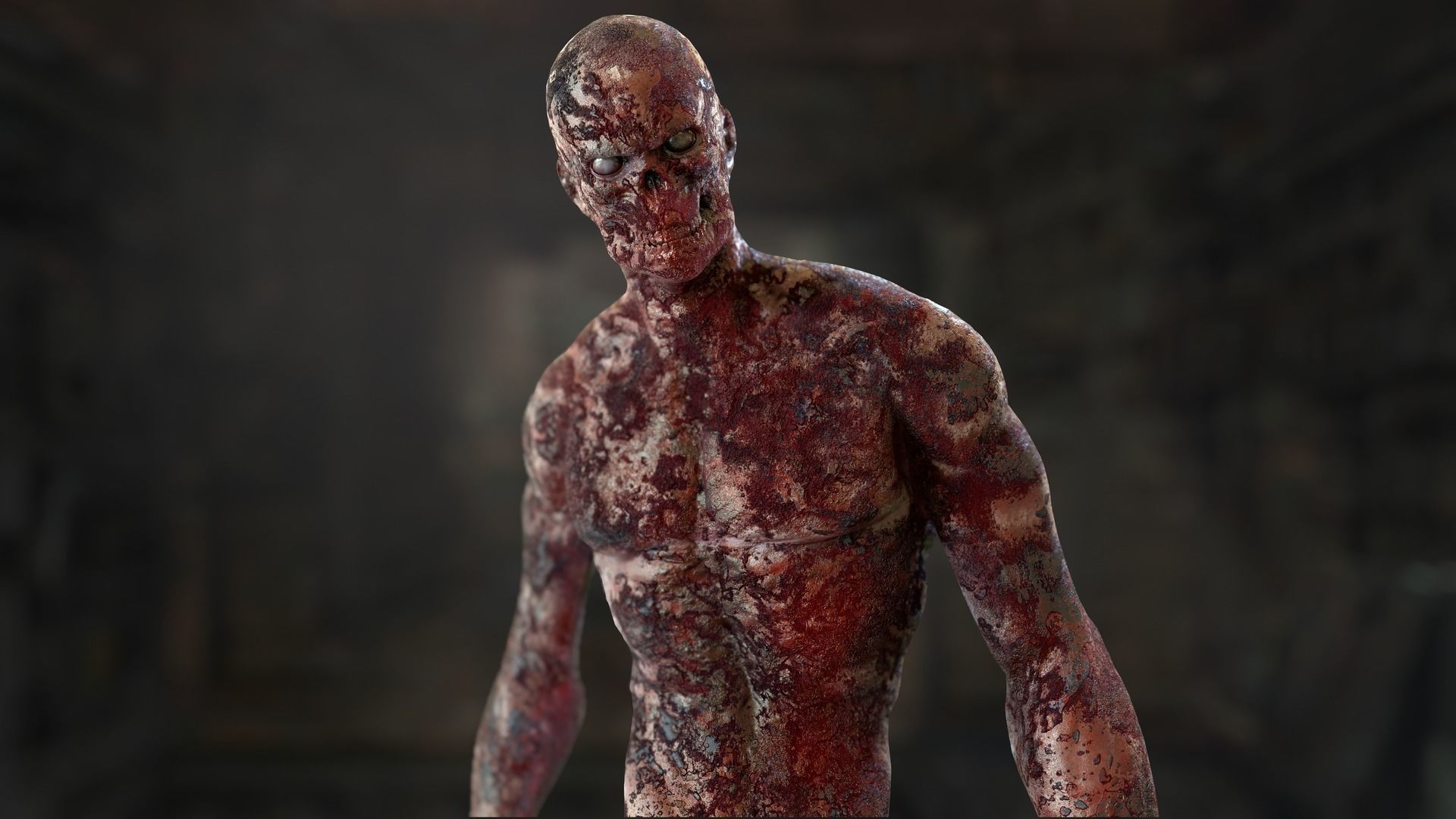 Zombie Mutant Low-poly 3D model_32