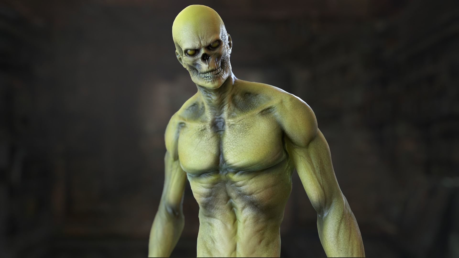 Zombie Mutant Low-poly 3D model_33