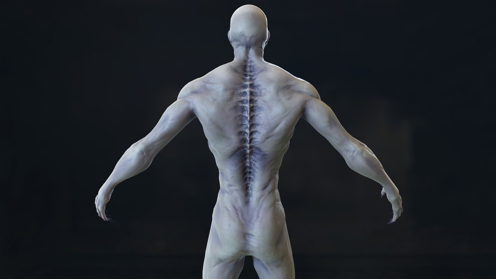 Zombie Mutant Low-poly 3D model_43