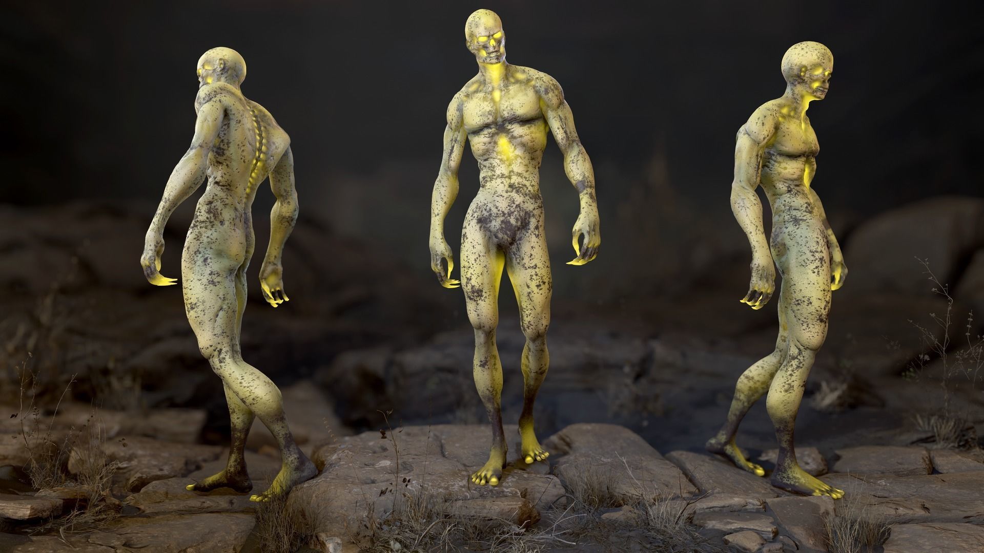 Zombie Mutant Low-poly 3D model_17