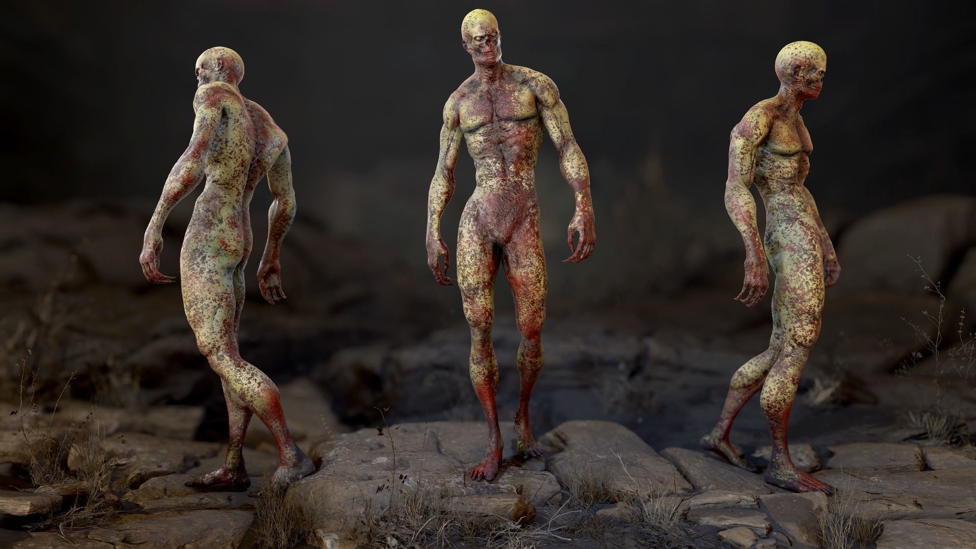 Zombie Mutant Low-poly 3D model_20