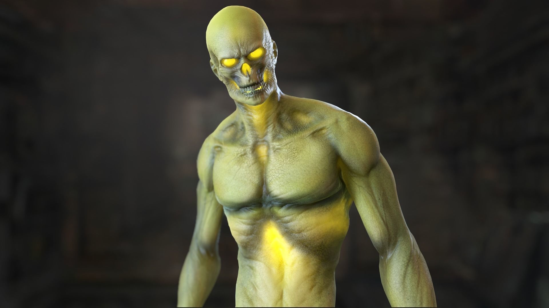 Zombie Mutant Low-poly 3D model_34