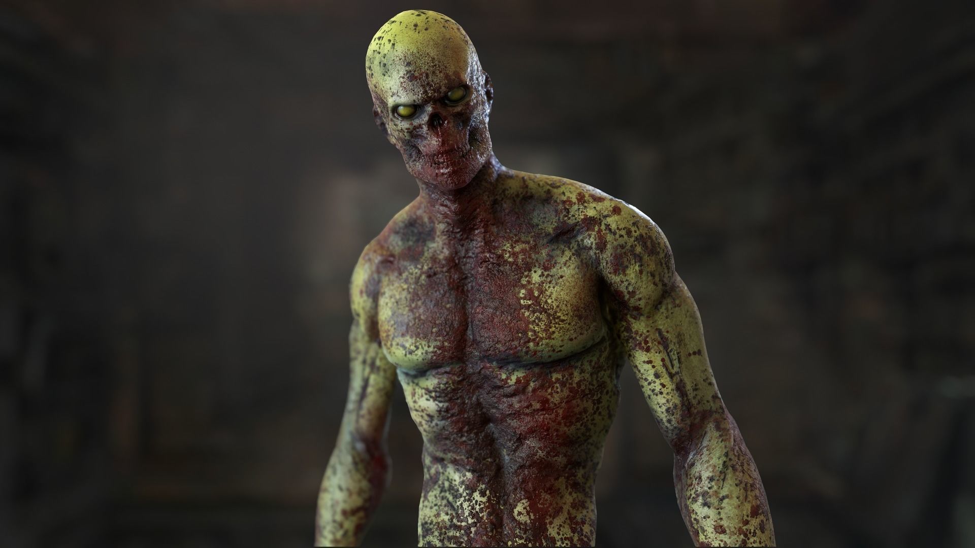 Zombie Mutant Low-poly 3D model_39