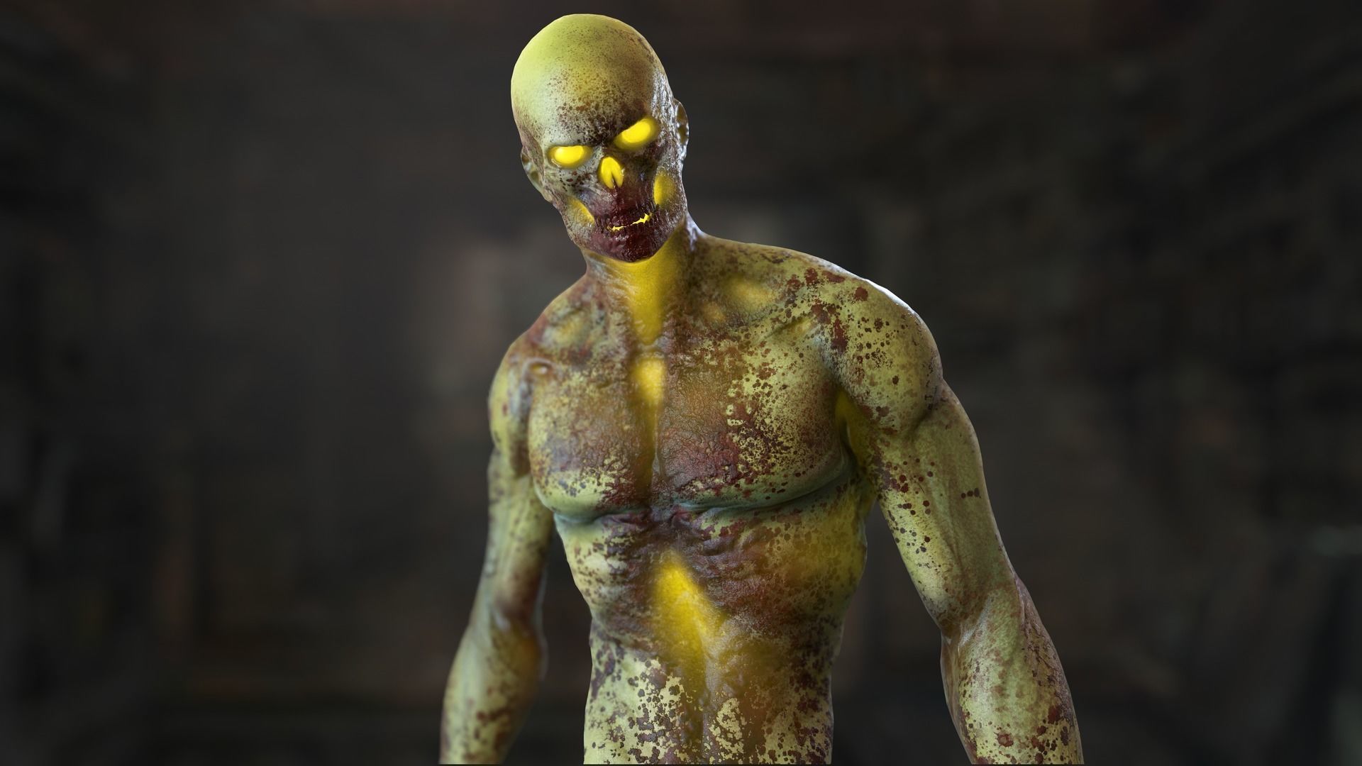 Zombie Mutant Low-poly 3D model_38