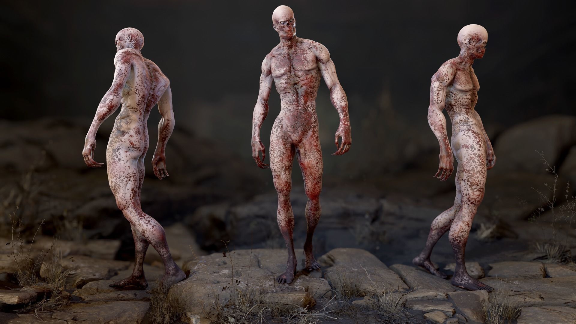Zombie Mutant Low-poly 3D model_11