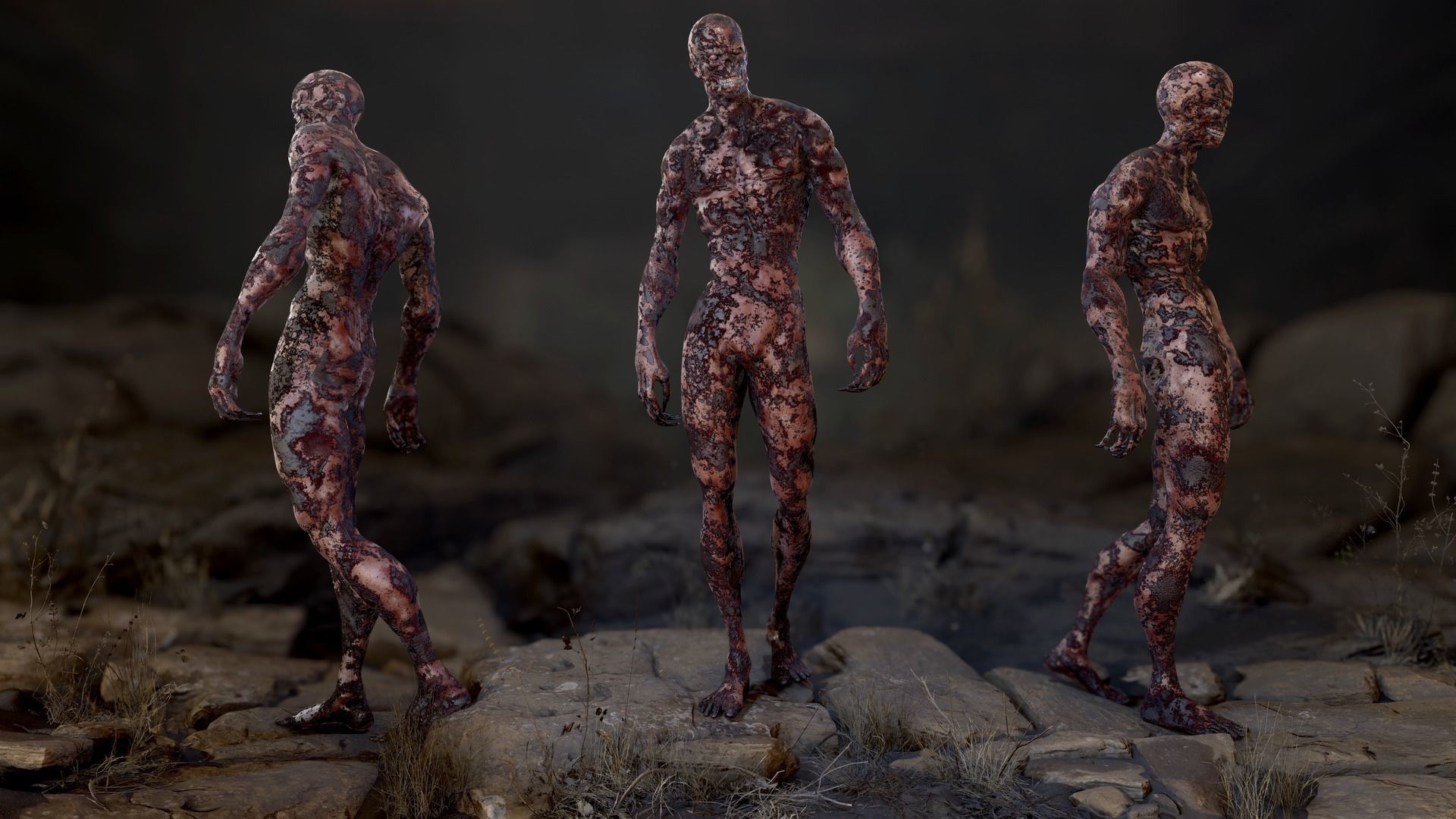 Zombie Mutant Low-poly 3D model_12