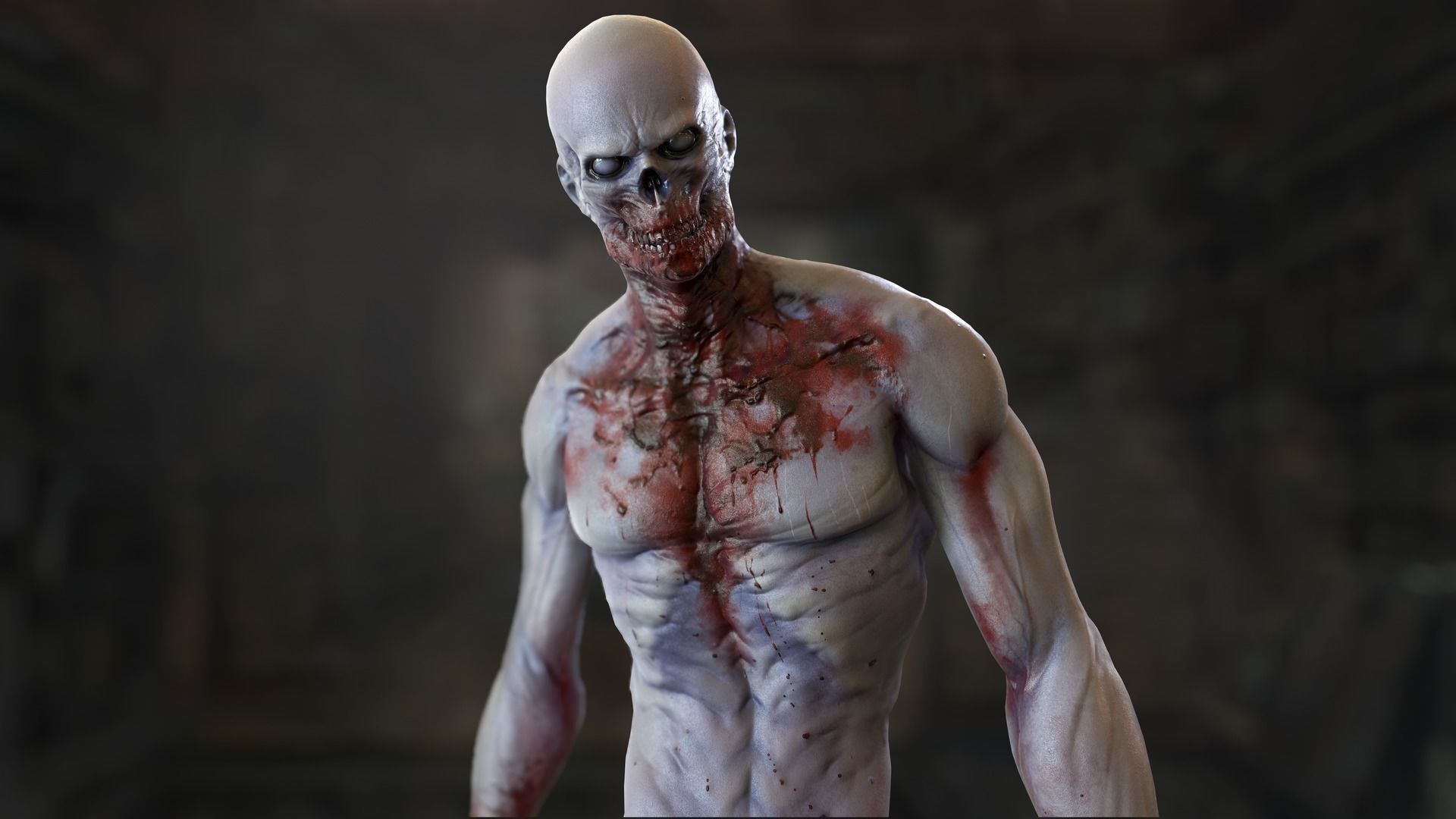 Zombie Mutant Low-poly 3D model_23