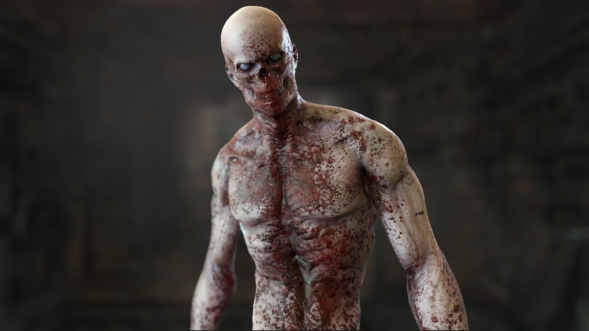 Zombie Mutant Low-poly 3D model_30