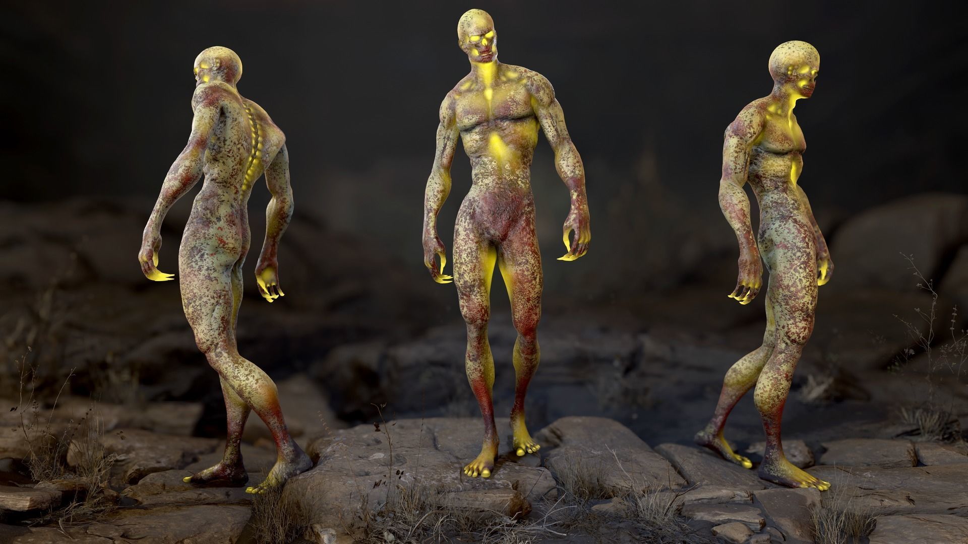 Zombie Mutant Low-poly 3D model_21