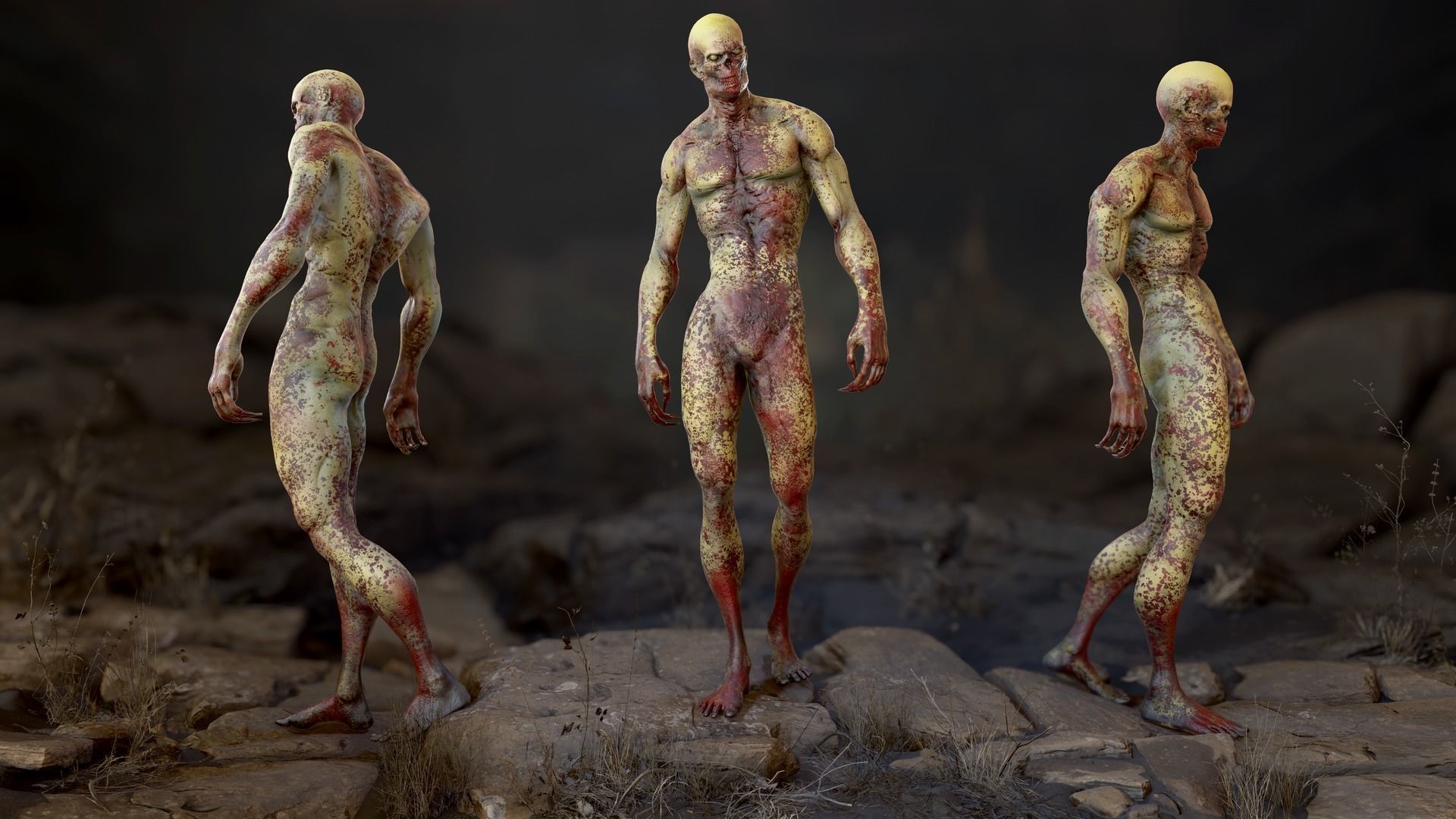 Zombie Mutant Low-poly 3D model_18
