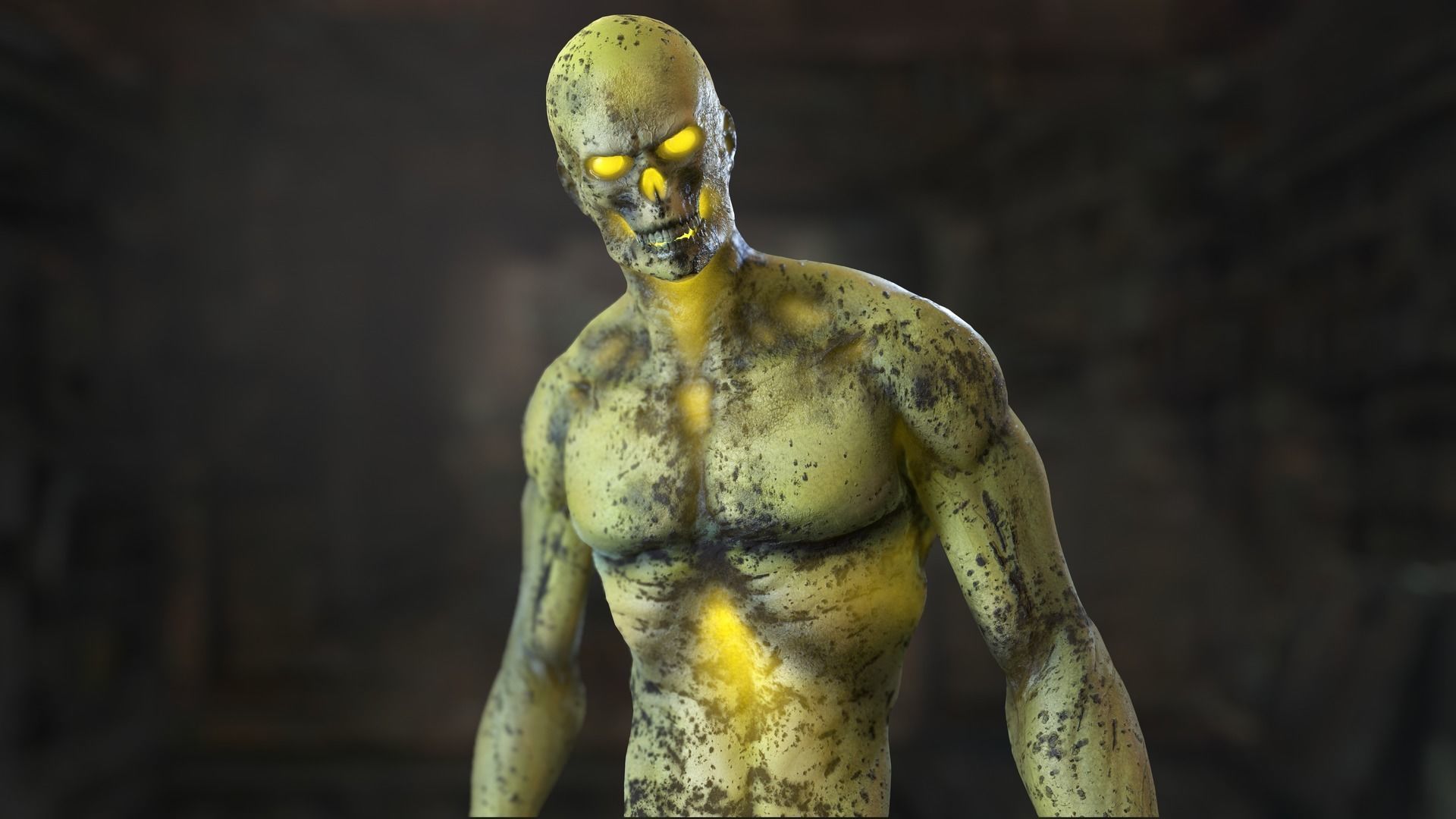 Zombie Mutant Low-poly 3D model_36