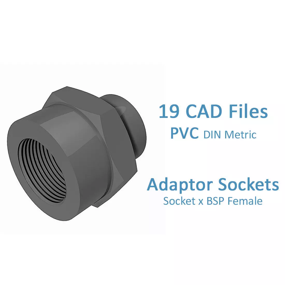 PVC Adaptor Sockets - Socket x BSP Female Free 3D model