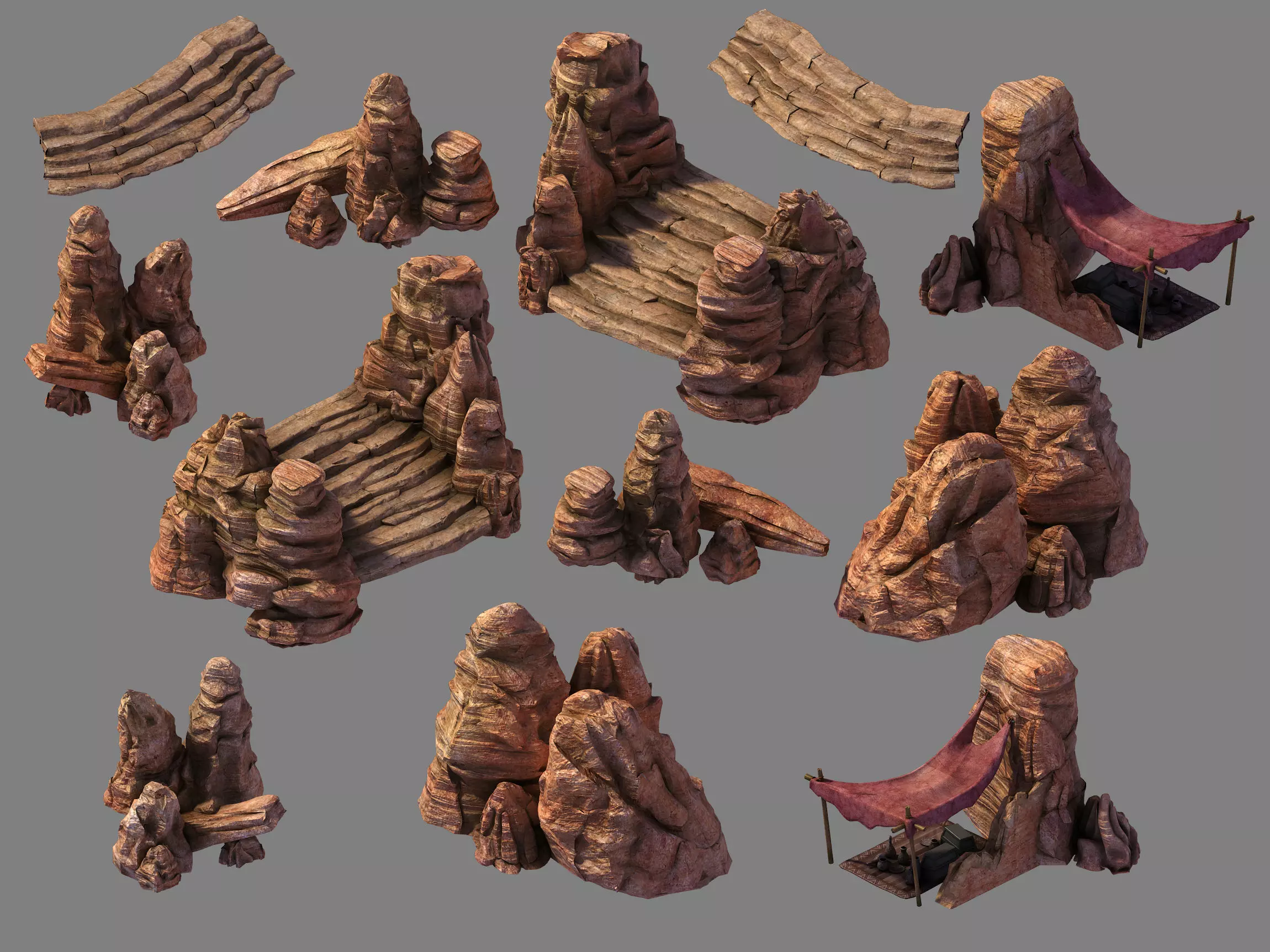 Stone Blood Festival Canyon - Broken Stones 02 3D model_0