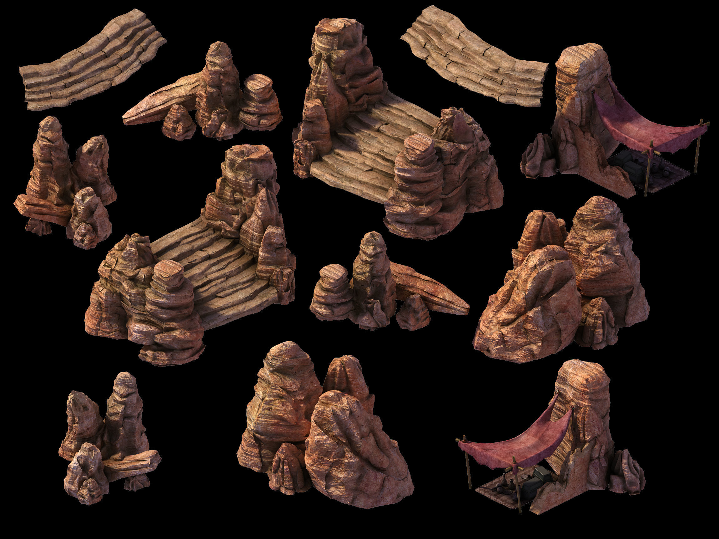 Stone Blood Festival Canyon - Broken Stones 02 3D model_1