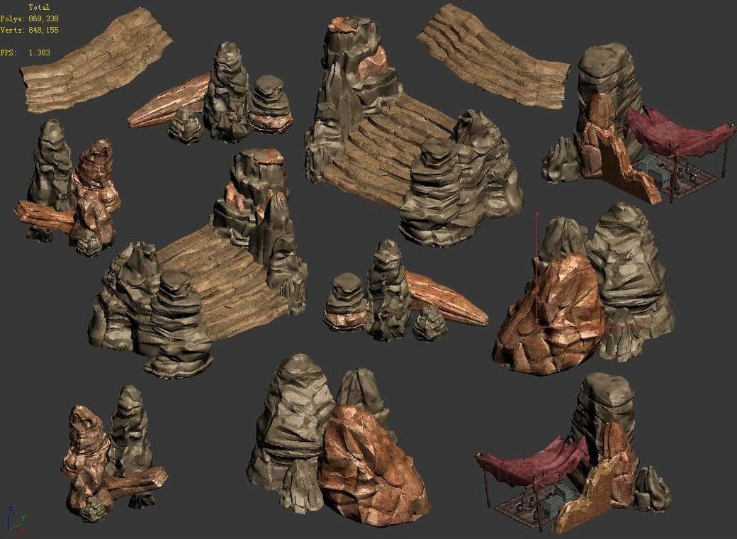 Stone Blood Festival Canyon - Broken Stones 02 3D model_3