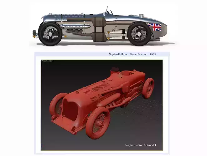 Napier-Railton Race Car 3D model