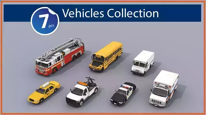 Service Vehicles 3D Model Collection
