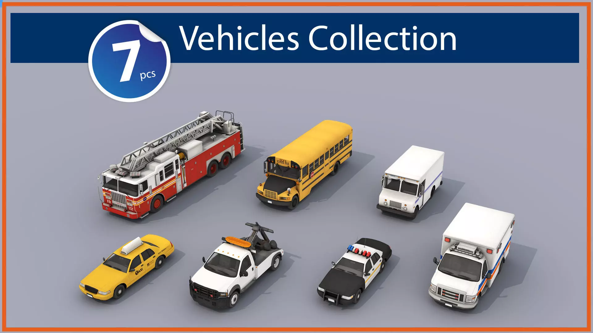 Service Vehicles 3D Model Collection_0