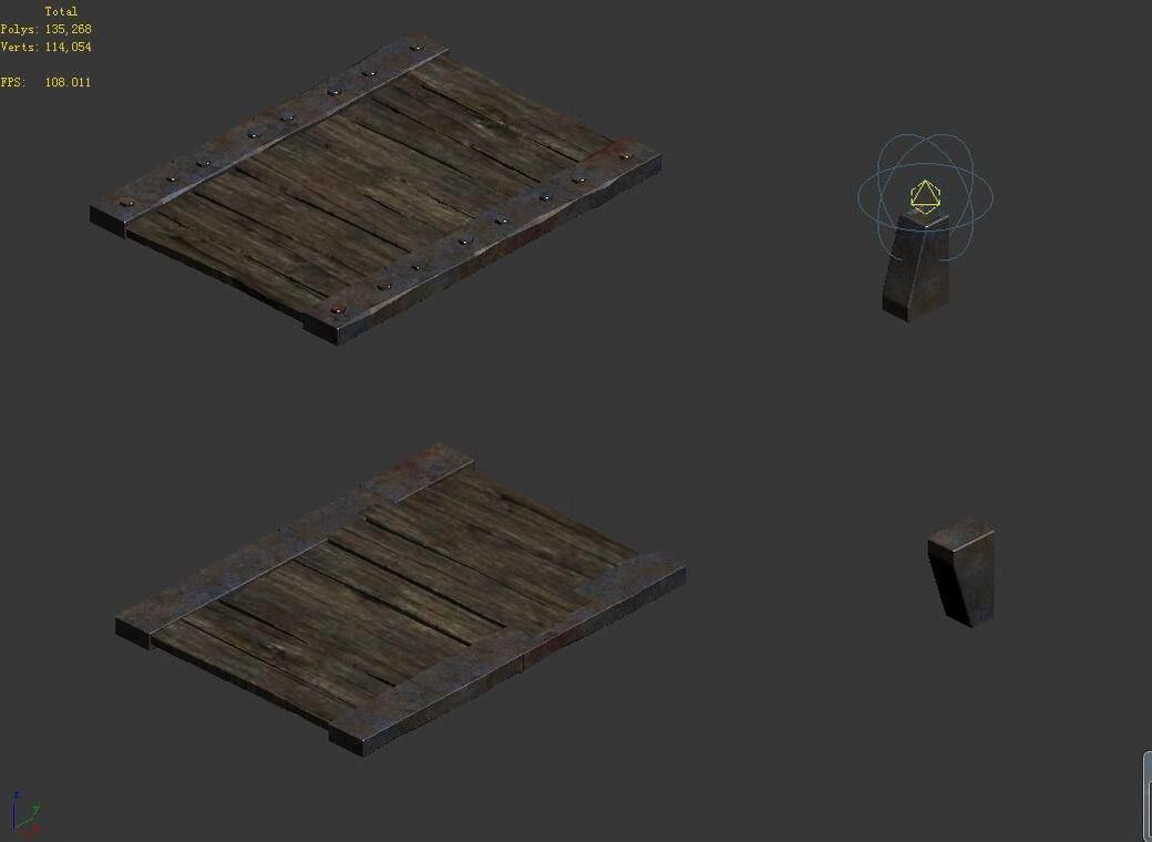 Stone Blood Bird House Secret Room - Wooden Bridge 01 3D model_3