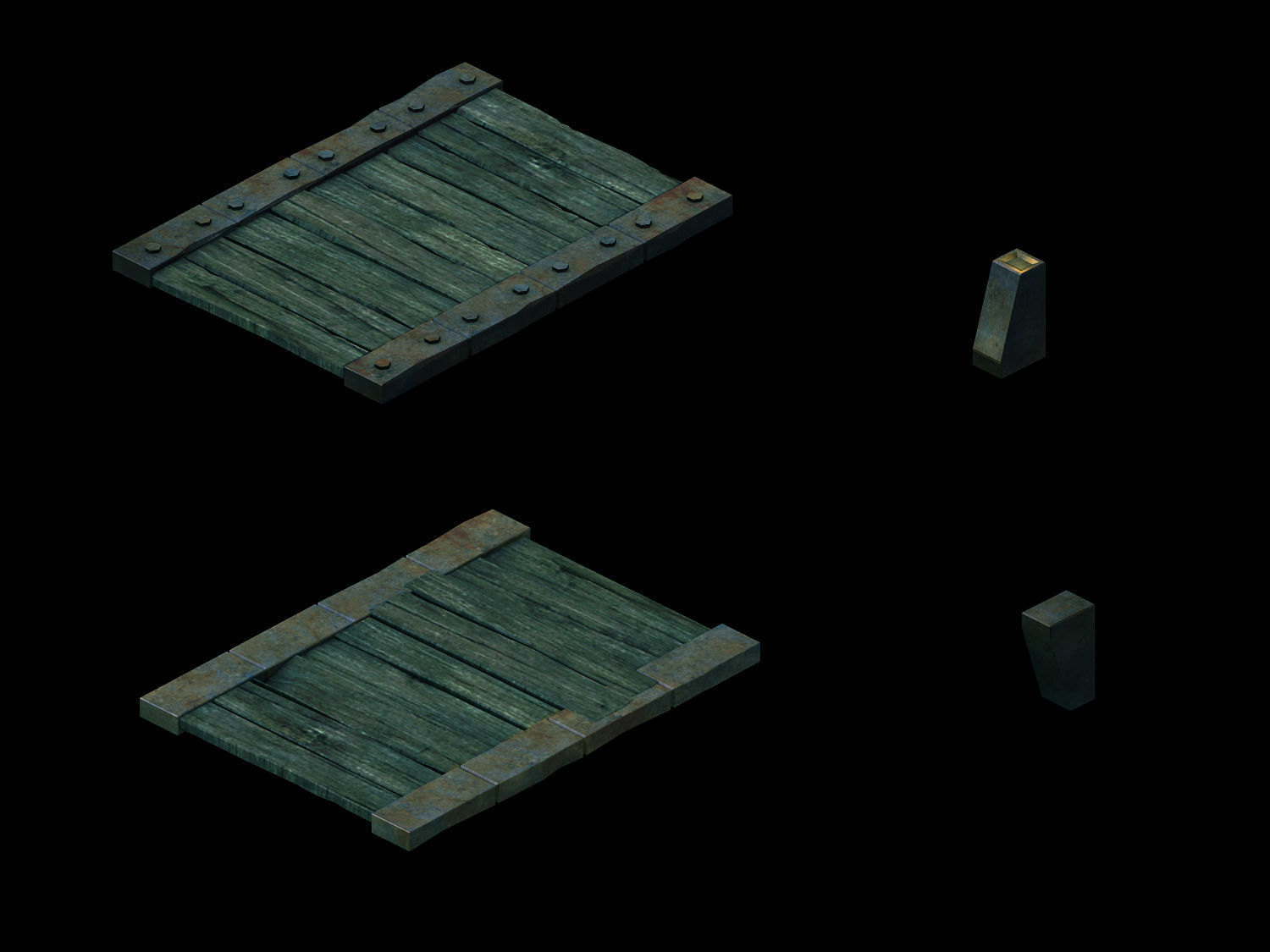 Stone Blood Bird House Secret Room - Wooden Bridge 01 3D model_1