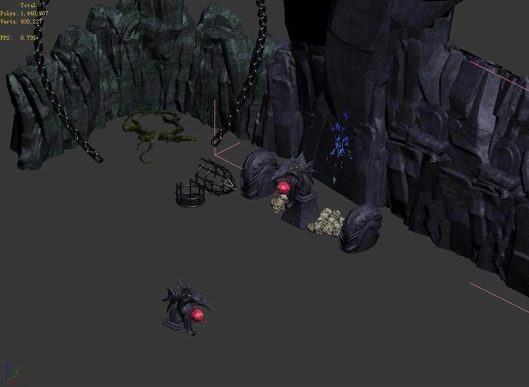 Stone Chamber of Secrets - Wall Stone Totem 01 3D model_4