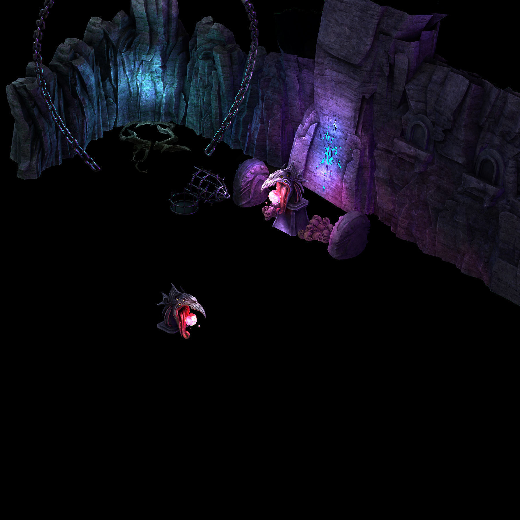 Stone Chamber of Secrets - Wall Stone Totem 01 3D model_1