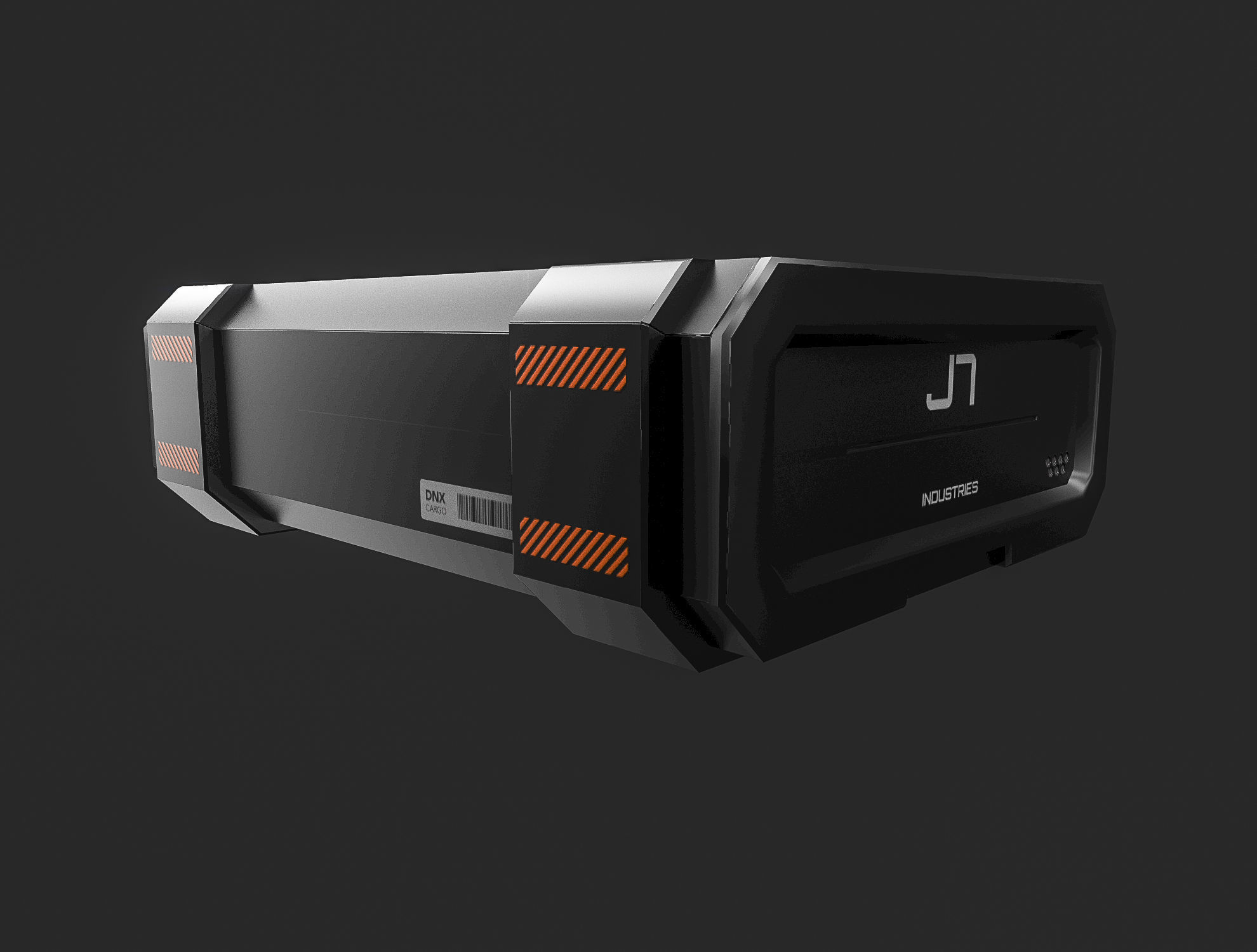 Sci-fi Crate Low-poly 3D model_2