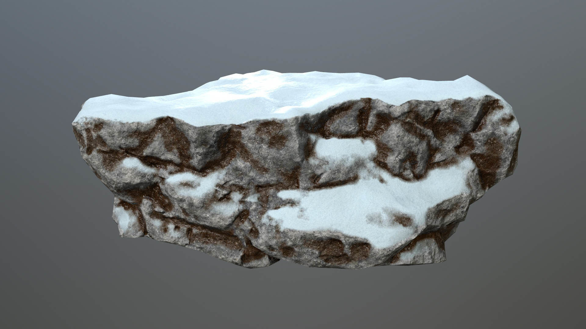 Rock set with snow Low-poly 3D model_25