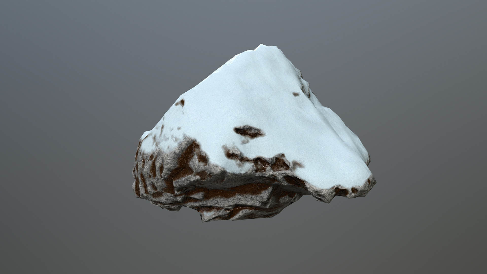 Rock set with snow Low-poly 3D model_22