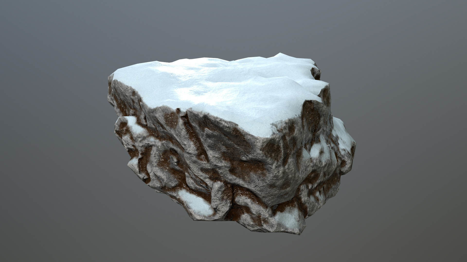 Rock set with snow Low-poly 3D model_26