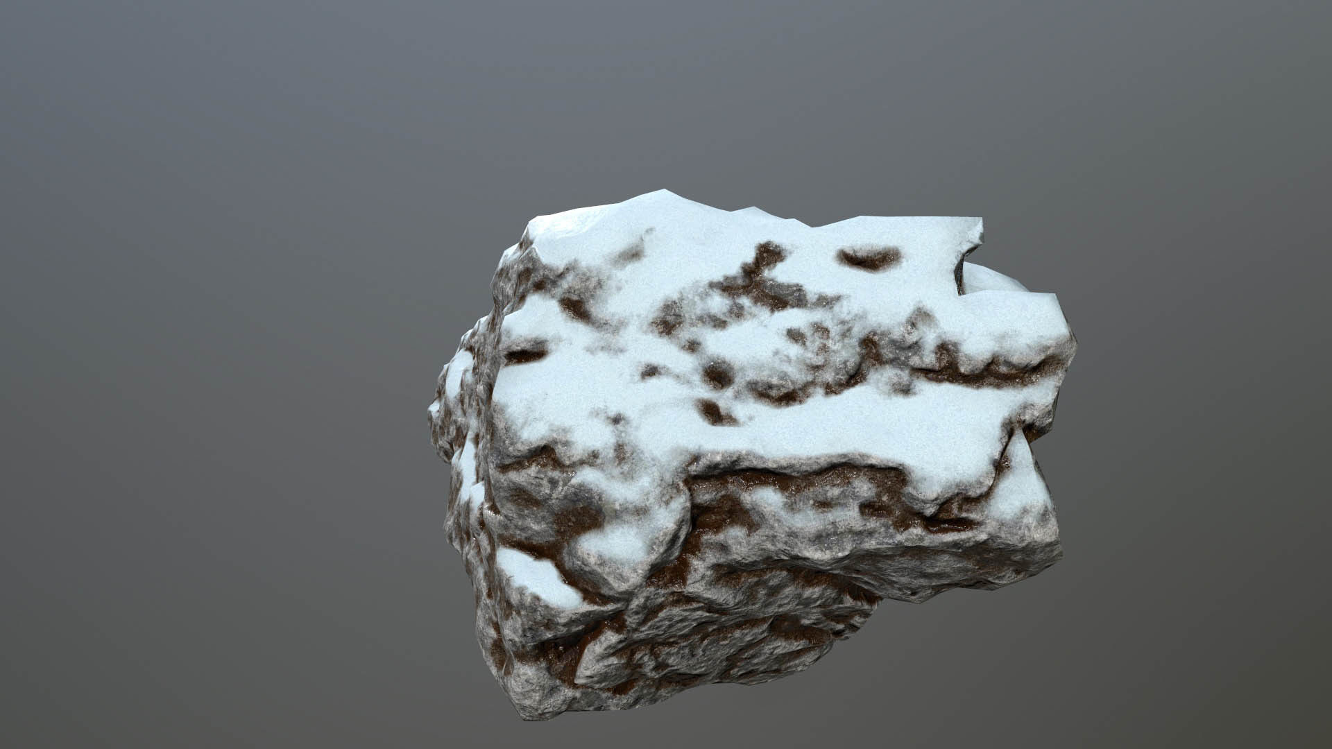 Rock set with snow Low-poly 3D model_43