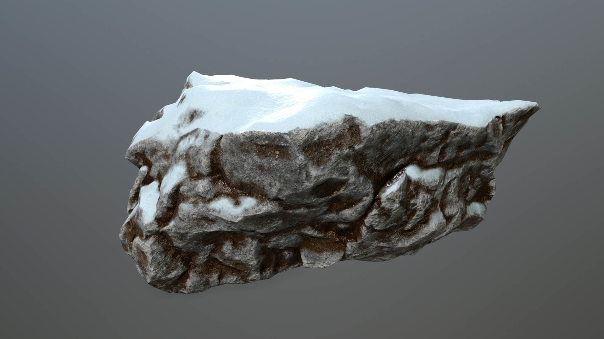 Rock set with snow Low-poly 3D model_27