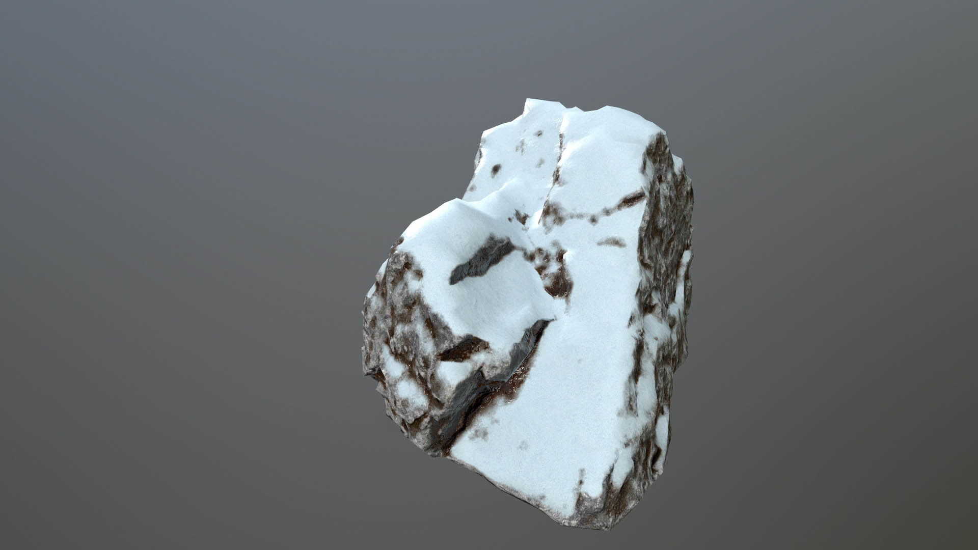 Rock set with snow Low-poly 3D model_40