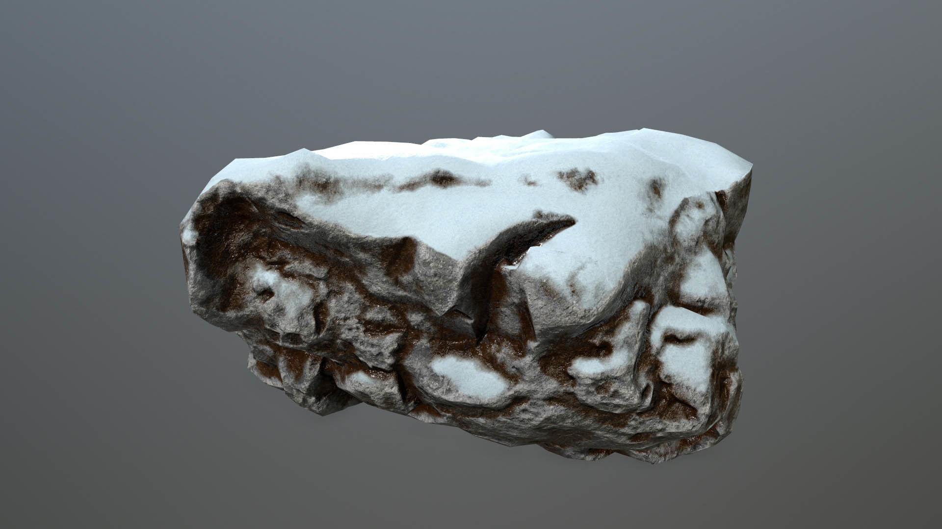 Rock set with snow Low-poly 3D model_28