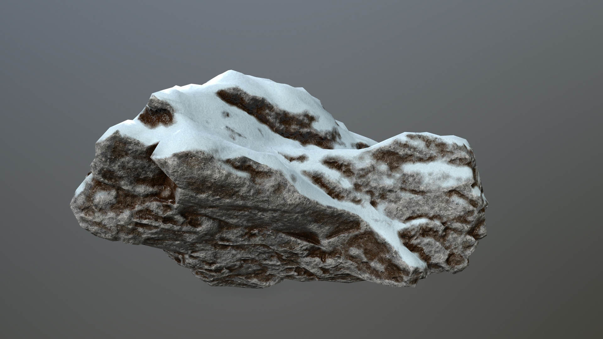 Rock set with snow Low-poly 3D model_42