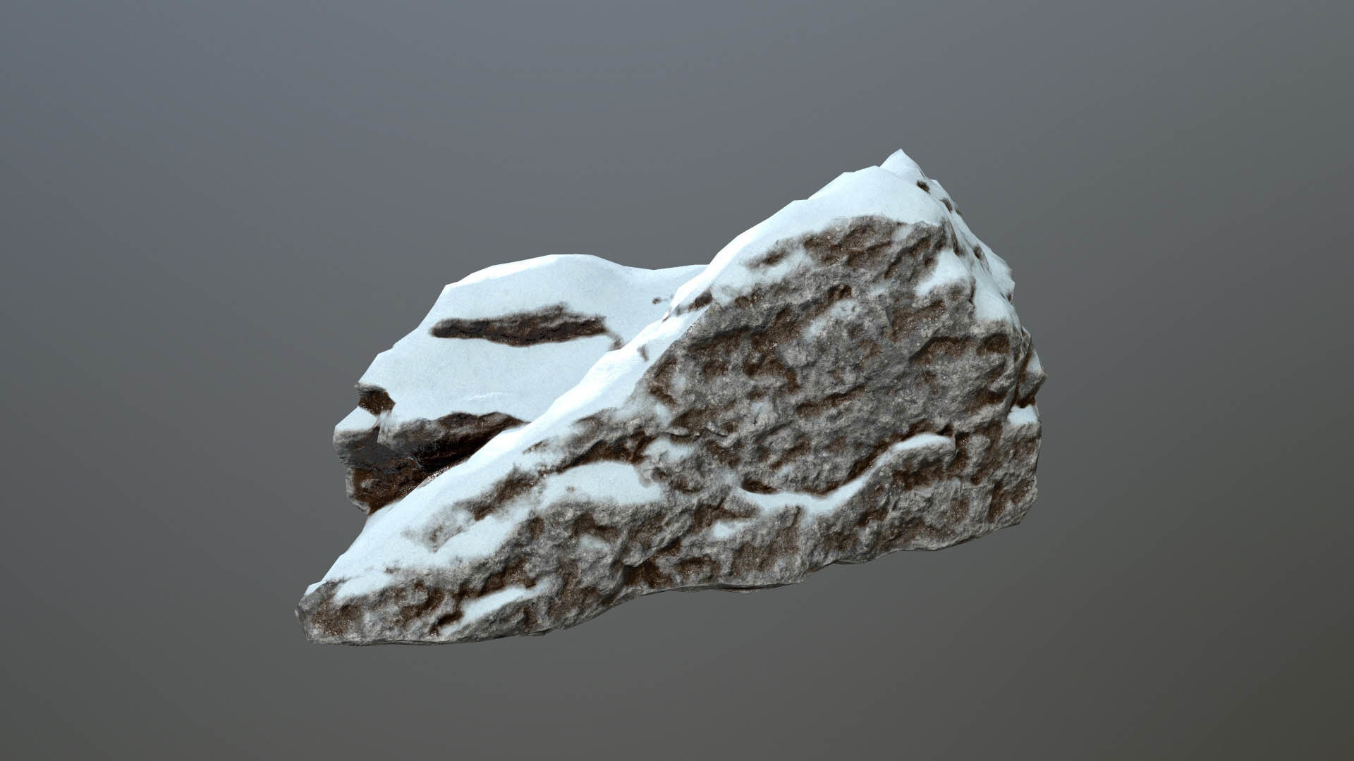 Rock set with snow Low-poly 3D model_39