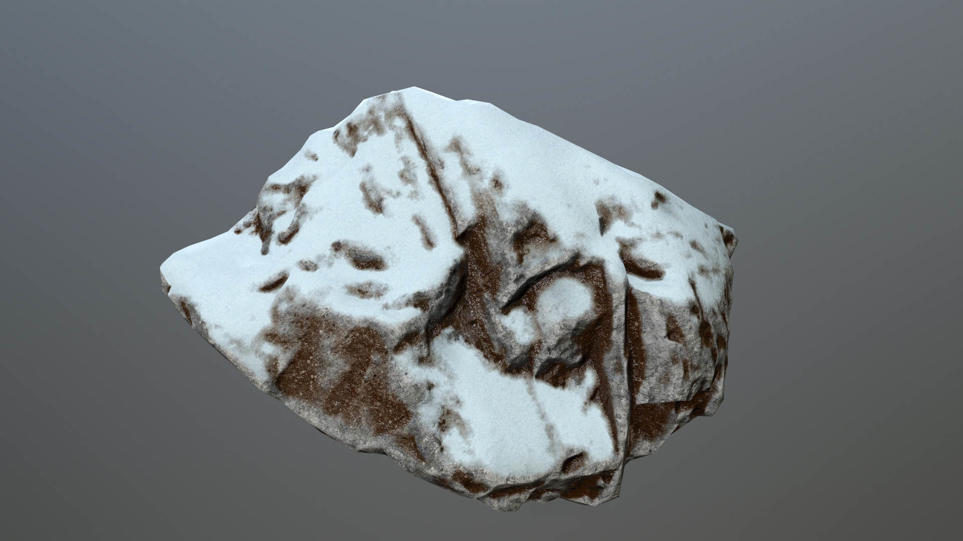 Rock set with snow Low-poly 3D model_23