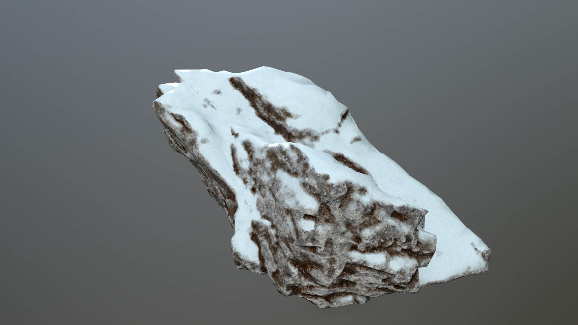 Rock set with snow Low-poly 3D model_41