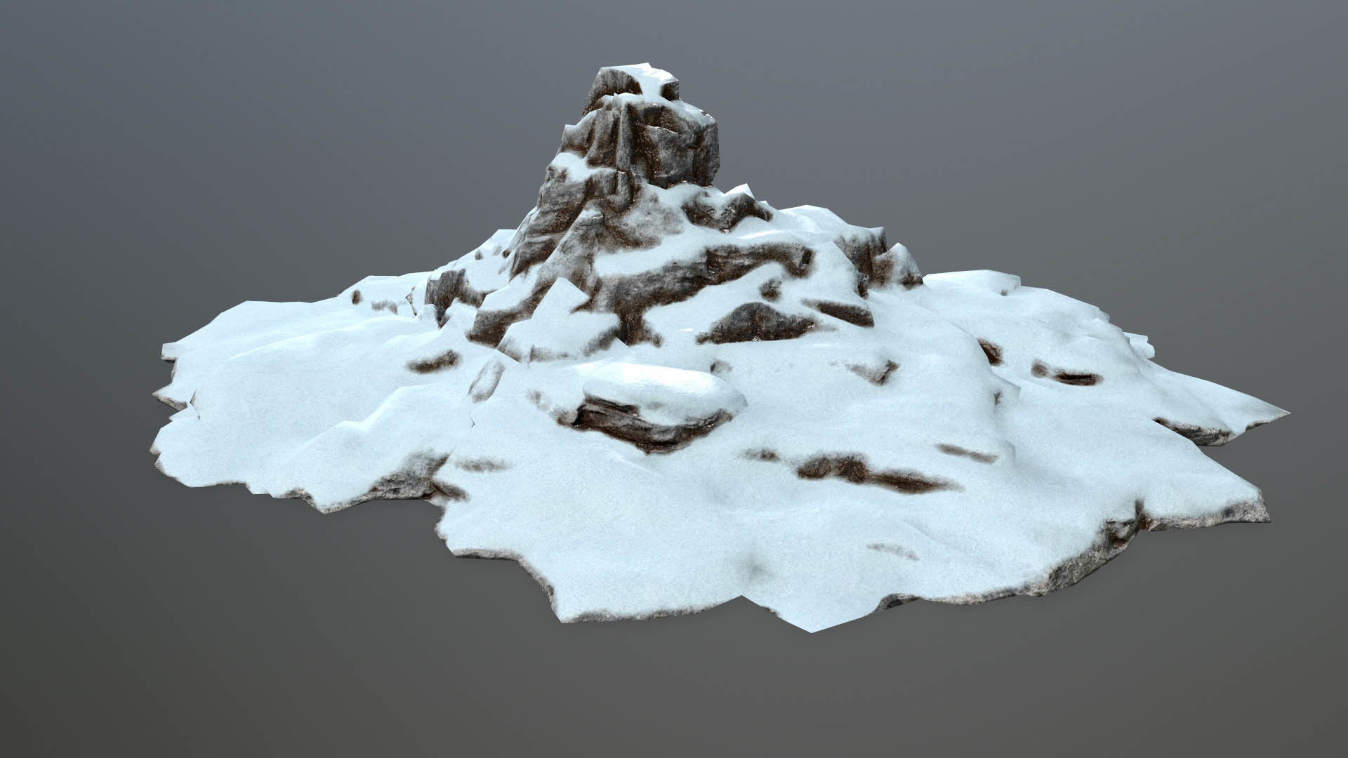 Rock set with snow Low-poly 3D model_14