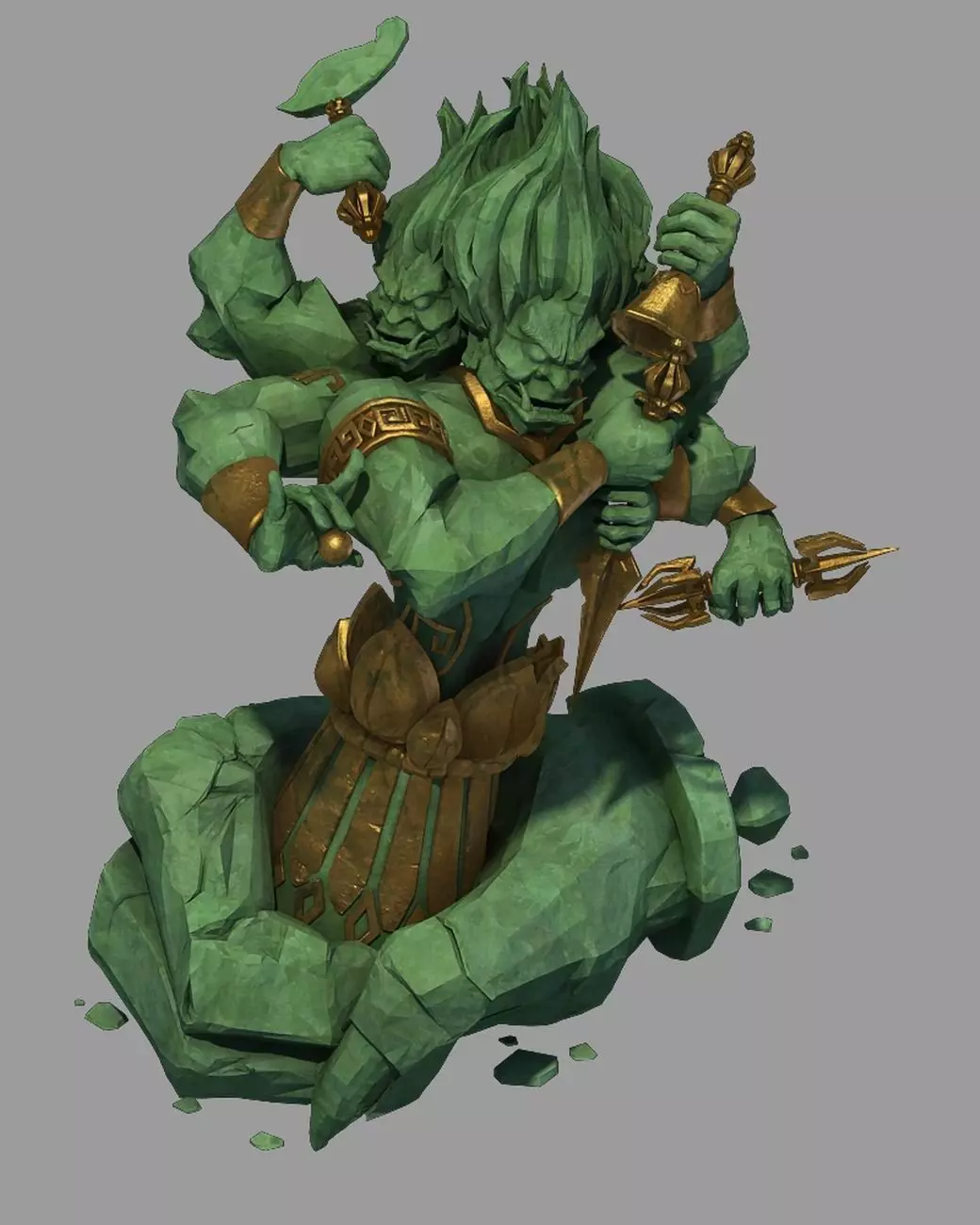 Stone Art Stone Sculpture - Hand Holding Statue 3D model_0