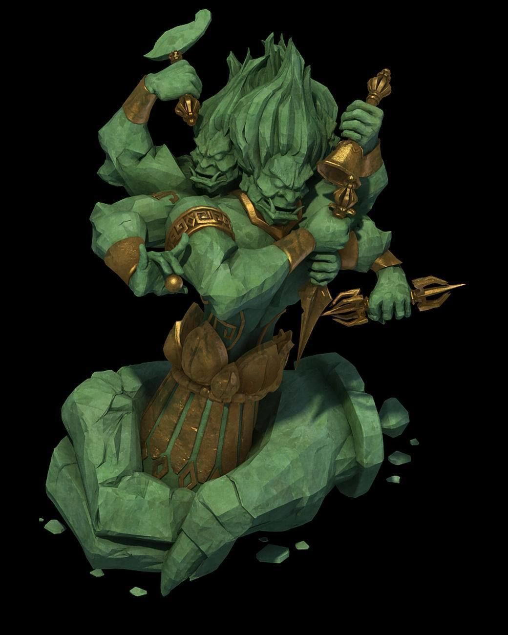 Stone Art Stone Sculpture - Hand Holding Statue 3D model_1