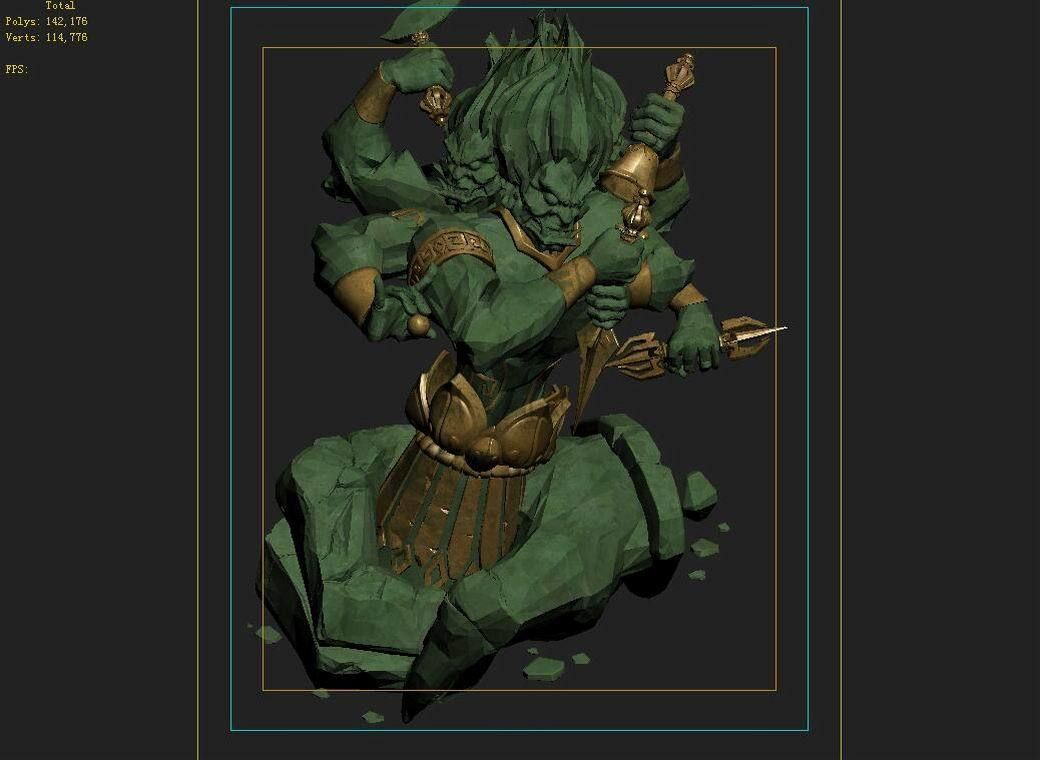 Stone Art Stone Sculpture - Hand Holding Statue 3D model_7