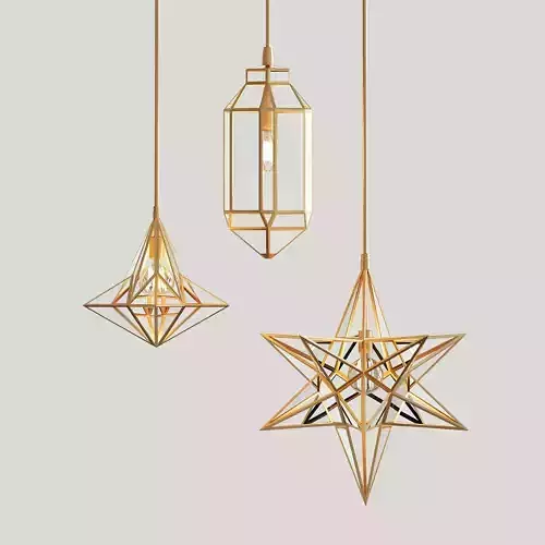Moroccan three christmas ornaments hanging