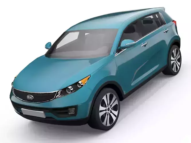KIA Sportage SUV 3D Model with interior low poly