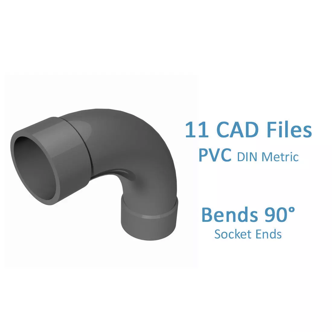 PVC Bends 90 Degrees - Socket Ends Free 3D model