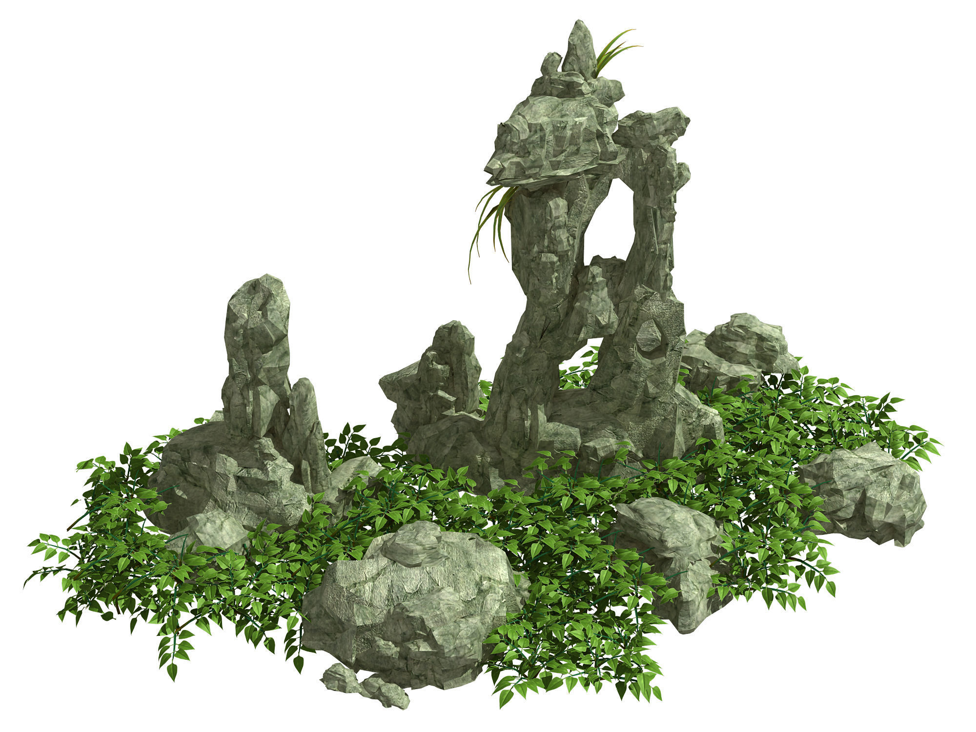 Stone Garden - Rockery 51 3D model_2