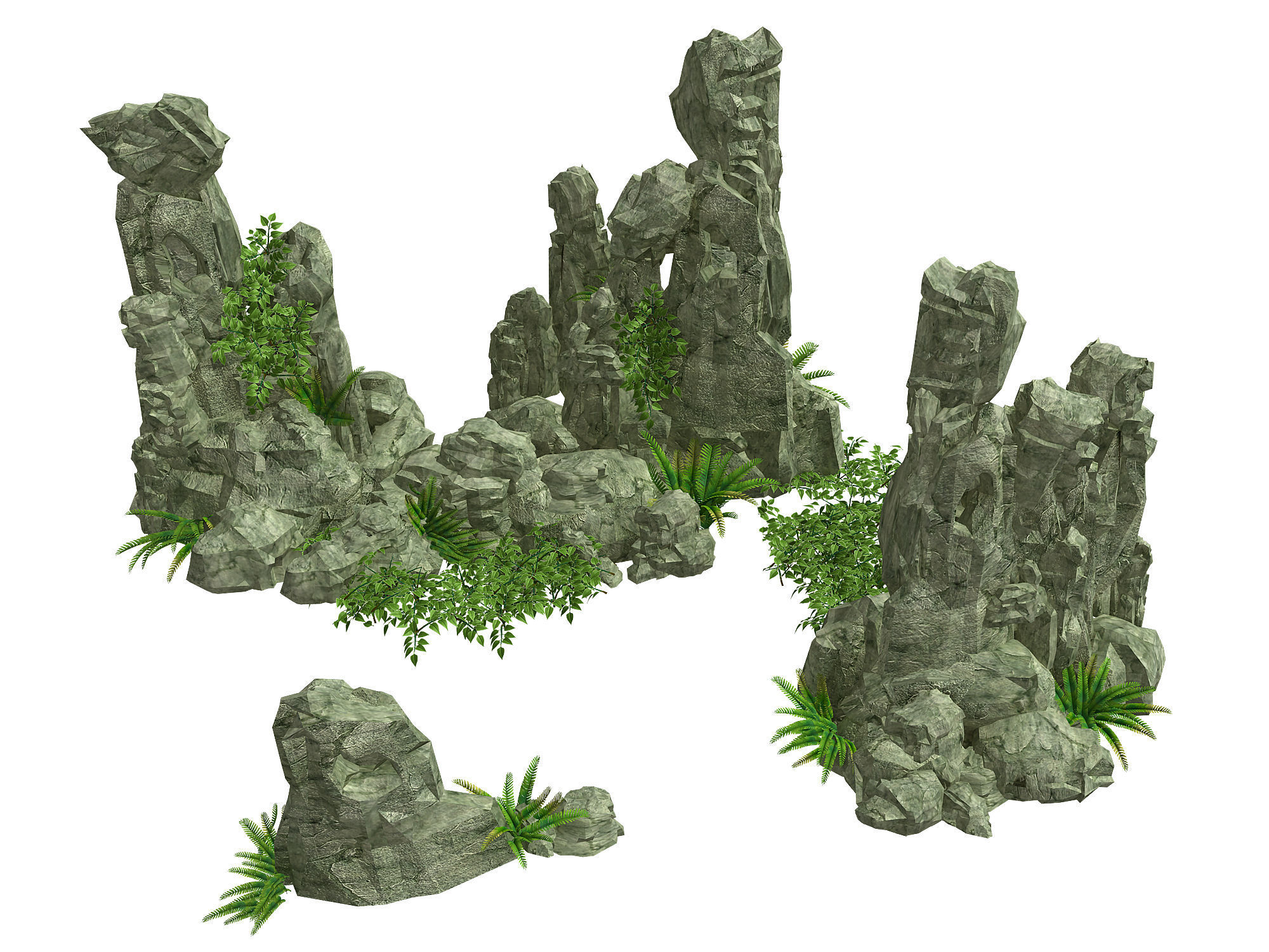 Stone Garden - Rockery 51 3D model_3