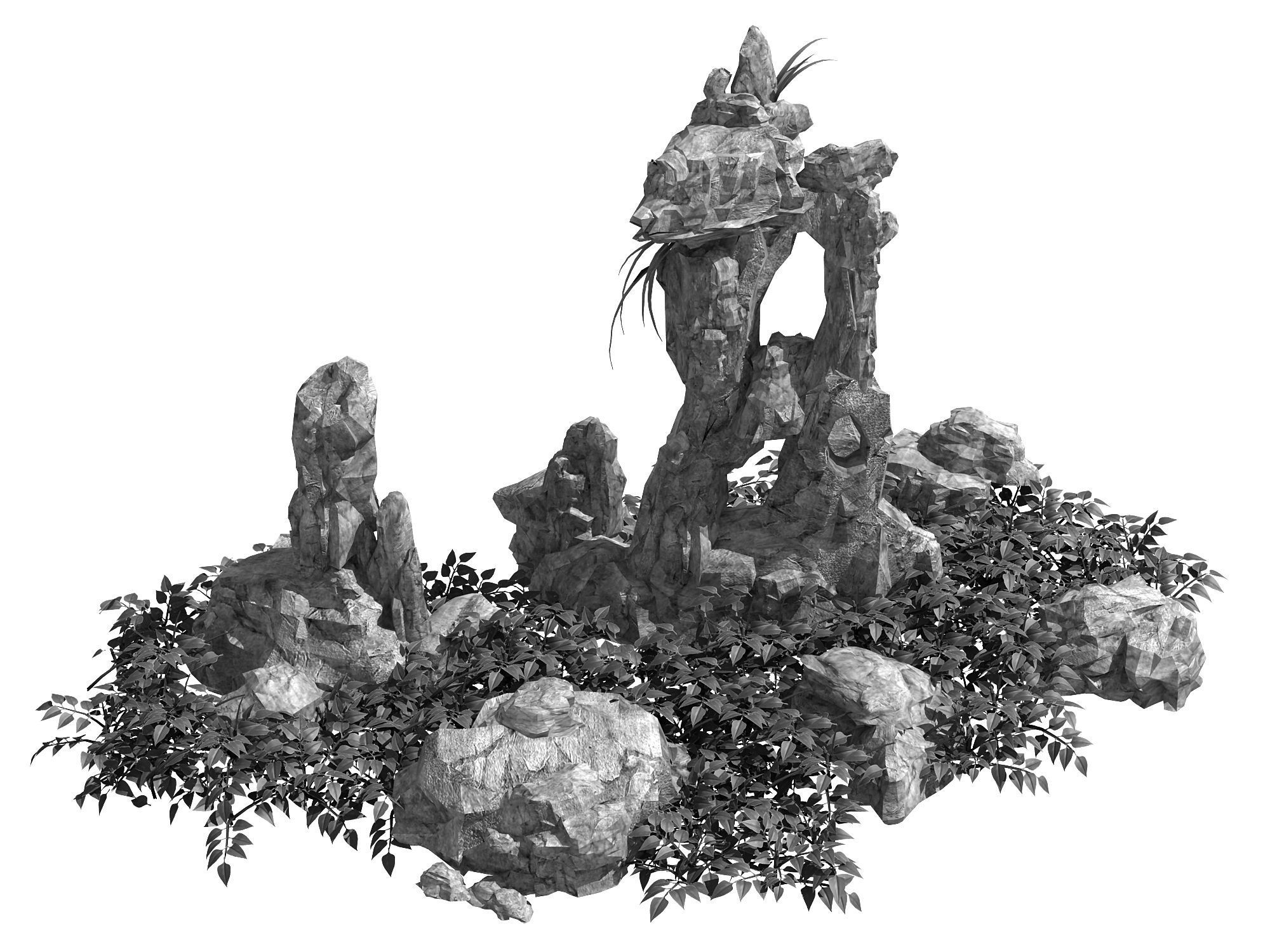 Stone Garden - Rockery 51 3D model_4