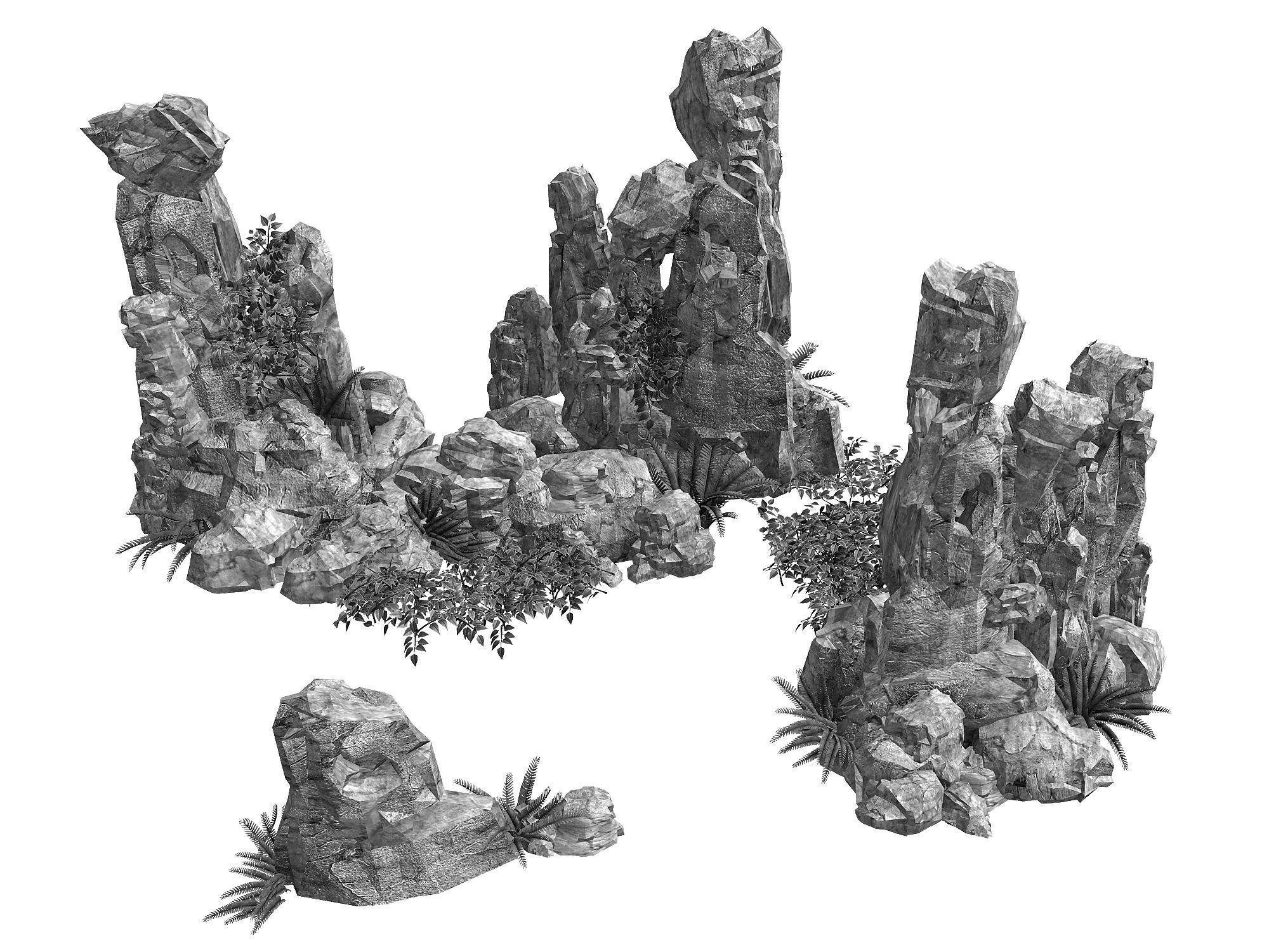 Stone Garden - Rockery 51 3D model_5