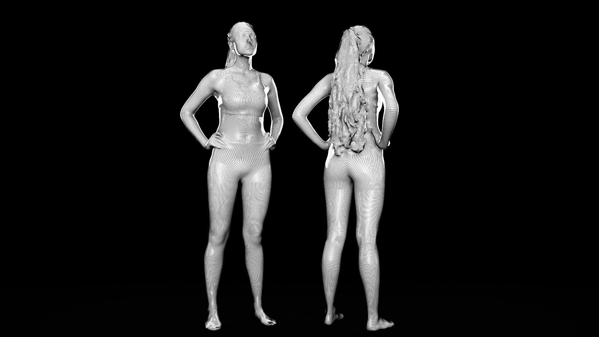 Female sport 79 Low-poly 3D model_9